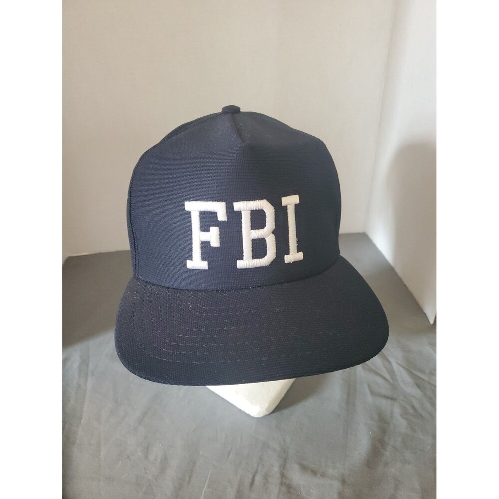 New Era FBI Vtg USA Trucker Hat Cap Adjustable Snapback Blue